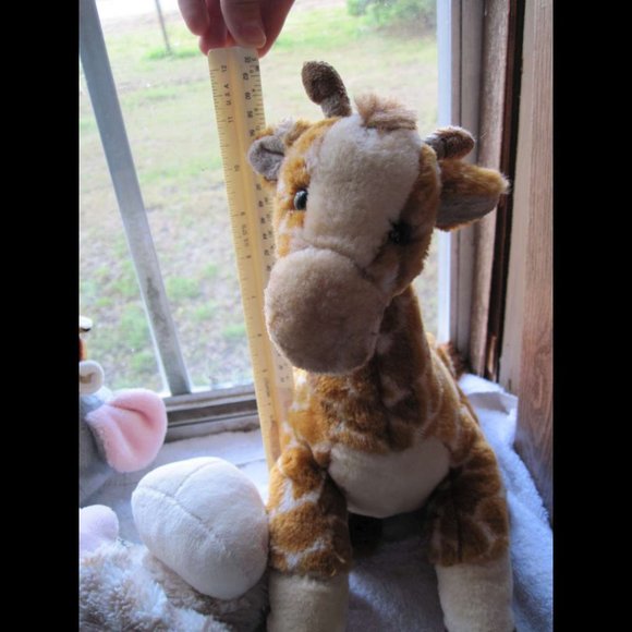 3 Stuffed Jungle Animals Elephant with Blanket Giraffe Tiger Baby Blankie Zoo - Picture 6 of 13